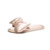 Pantuflas de Verano Halluci para Interiores Antideslizantes con Lazo Grande, Satín y Pedrería, Pantuflas de Casa para Mujer con Suelas Suaves Cómodas