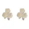 Moda Francesa Dulce Lujo Ligero Exagerados Pendientes Metálicos de Camelia Temperamento Simple Diseño Único Pendientes Venta al por Mayor