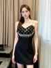 Vestido de Fiesta de Cumpleaños 2026 Verano Nuevo para Mujer con Cinturón Ajustable a la Cintura Adornado con Pedrería 20577
