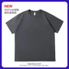 Nova Camiseta de Algodão Puro Pesado 400g com Gola Redonda e Manga Curta para Homens e Mulheres, Top Liso de Verão, Base Solta de Manga Curta