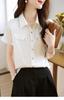 Camisa polo estilo Hong Kong, simples e elegante, de manga curta, para mulheres, verão, nova, elegante, redutora de idade, com ombros estreitos, blusa fina