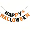 Decoraciones de Fiesta de Banderas de Halloween Banderas de Letras de Cola de Golondrina de Papel Guirnalda Banner con Temática de Terror de Halloween