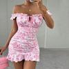 Vestido de Vacaciones Floral Estilo Francés 2026 de Aliexpress con Diseño sin Tirantes y Falda Corta