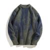 Design Sense Gola Redonda Tie-Dye Malha Suéter Masculino Moda Marca cleanfit Retro Suéter Casual Base Camisa