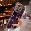 Adequado para Capa de Celular Iphone18Promax, Capa Protetora Anti-Queda em Forma de Coração Galvanizado 6D nos Quatro Cantos para Apple 17
