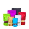 Bolsas de Empaque Coloridas con Ventana Recubiertas de Aluminio, Bolsas de Pie para Alimentos, Bolsas Escarchadas Auto-Sellables, Bolsas de Empaque para Snacks y Frutos Secos