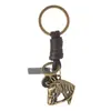 Llavero Creativo Popular Nuevo Europeo y Americano Regalo Pequeño para Hombre y Mujer Aleación Bronce Ancla de Barco Vintage Colgante de Cuero Trenzado