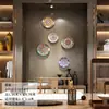 Prato Decorativo de Cerâmica Estilo Boêmio para Pendurar, Decoração de Parede de Fundo de Sofá na Sala de Estar, Decoração de Parede de Restaurante Americano de Luxo Acessível