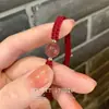Nuevo Pulsera de Madera de Sándalo Verde Retro Estilo Chino para Mujer, Pulsera Tejida con Hebilla de Paz Estilo Chino, Ajustable Cristal al por Mayor