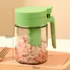 Frasco de Vidrio para Condimentos Estilo Japonés, Frasco para Sal, Botella para MSG, Frasco de Condimentos de Cocina con Cuchara y Tapa Integradas, Juego de Cajas de Condimentos para Uso Doméstico