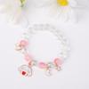 Pulseira de Cristal Cão Canela Ins para Meninas Sanrio Casal Cristal Cristal Rosa Pulseira Floral Estudante Melhor Amigo Presente