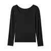 2026 Camelia Capa Base Hidratante Top de Manga Larga Cuello Redondo Cuello Semi-Alto Sin Costuras Adelgazante Ropa Interior o Exterior Top de Otoño Pantalones de Otoño