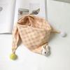 Toalla Triangular de Algodón y Lino a Cuadros Estilo Coreano para Niños con Dibujos Animados Otoño Moda Nuevo Niños y Niñas Bebé Lindo Bufanda Pequeña Bufanda
