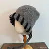 Chapéu de Lã Tricotado Vintage Estilo Japonês Ponto Cruz Colorido Trançado Outono e Inverno Quente À Prova de Frio Versátil Macio Sedoso Chapéu de Pescador