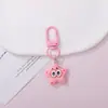 Chaveiro Criativo de Resina Desenho Animado Bob Esponja com Contas Pequeno Pingente Presente DIY Decoração de Mochila Estudante Atacado