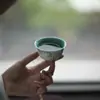 Taza Maestro de Jade y Arcilla Pintada a Mano de las Dinastías Tang y Song con Diseño de Enredadera Verde, Juego de Té Kung Fu para Uso Doméstico, Taza de Degustación de Té con Esmalte Interior, Taza de Té Verde Turquesa