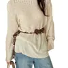 Corda de Cintura Florada Boêmia Retrô Design de Nicho Feminino Estilo Étnico Cinto de Miçangas com Corda para Cintura de Saia e Jeans