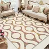 Alfombra Transfronteriza Geométrica de Lujo Ligero Estilo Americano, Rayas Simples, Lavable, Antideslizante, Adecuada para Sala de Estar y Dormitorio, Plegable