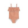 Traje de baño de una pieza con ribete de encaje para niña, traje de baño resistente al cloro y con protección solar para bebé de 26 años, traje de baño transfronterizo para niños