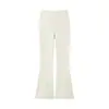 Pantalones acampanados cálidos de forro polar de doble cara para otoño e invierno para mujer, amigables con la piel y cómodos, alta elasticidad, favorecedores para la forma de la pierna, que realzan la altura y adelgazantes, pantalones casuales