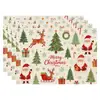 Amazon Manteles Navideños Muñeco de Nieve Árbol de Navidad Manteles Decoración de Mesa de Comedor Occidental Manteles Aislantes Fiesta Navideña