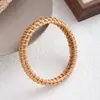 Pulsera Ancha de Ratán Estilo Playa Vacacional, Pulsera de Paja Estilo Bohemio, Pulsera Tejida a Mano Estilo Étnico Tribal