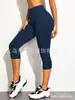 Venda Quente Transfronteiriça Europeia e Americana Feminina Cintura Alta Yoga Fitness Roupa Leggings Esportivas Femininas Cropped Bolsos Cruzados Calças Atacado
