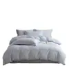 Conjunto Simples de Jacquard 100% Algodão Quatro Peças Capa de Edredom Lençol Toque de Luxo Bordado Dormir Nu Puro Algodão Amigo da Pele Capa de Edredom Roupa de Cama