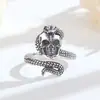Anillo de Serpiente Calavera Nuevo Retro Transfronterizo Joyería Gótica Punk Exagerada Personalizada Europea y Americana de Horror