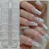 Transfronterizo 12 Rejillas Metálico Esférico Acero Perlas Joyería Uñas Arte Influencer Selección Perlas Pequeñas de Acero Costura Uña Francesa Pequeña Decoración