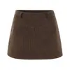 Exportación Transfronteriza Ropa de Mujer Otoño 2025 Estilo Europeo y Americano Retro Pantalones Falda Cortos de Pana que Cubren la Cadera para Mujer M11728