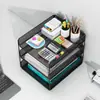 Estante de almacenamiento de archivos para oficina caja de almacenamiento colección de material de oficina estantería de escritorio multicapa Marco de archivos carpeta Papel A4