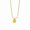 Collar irregular de estilo coreano para mujer, cadena de clavícula chapada en acero de titanio y oro K, colgante con letras brillantes, venta al por mayor