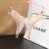 Ropa interior de encaje para mujer de AliExpress, divertida, con entrepierna abierta, sexy, de encaje transparente, tanga hueca de cintura baja