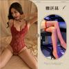 Lencería Sexy Entrepierna Abierta No Necesita Quitarse Una Pieza Ajustada Transparente Lunares Tentación Apasionada Pijama con Tirantes Conjunto Camisón