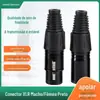 Laca Preta XLR Macho e Fêmea Três Vias XLR Macho e Fêmea