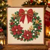 Kit DIY de Pintura de Pérolas de Natal 5D Papai Noel Rena com Borda Impressa Pintura Diamante Artesanal Decoração de Casa