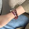 Oro Rosa Angela Correa de Cuero Rojo Adecuada para Apple Watch iWatch 11ª Generación 10/9876Ultra/Se