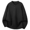 M-8XL Cuello Henry 2026 Nueva Talla Grande Sudadera Pesada para Hombre Chaqueta Estilo Americano con Cuello Polo para Hombre