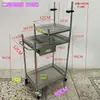 Carrito de Transmisión en Vivo de Acero Inoxidable para Influencers, Carrito de Puesto Móvil con Barandillas, Carrito de Herramientas de Almacenamiento Estable
