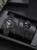 2026 Tendencia de Moda Transfronteriza Nuevo Reloj de Cuarzo Versátil con Correa de Acero para Hombres de Negocios Set de Joyería Cruzada