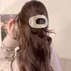 Pinza para el Cabello de Acetato de Alta Gama con Nácar, Pasador Plano Curvo Que No Lastima la Parte Posterior de la Cabeza, Pinza Grande para Peinados Recogidos, Accesorio para el Cabello de Pico de Pato