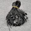 Etiquetas de Preço e Cordões em Estoque para Acessórios de Vestuário, Etiquetas Quadradas, Atacado Universal Branca com Cordão Preto de Inserção Única para Bolsas