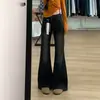 Jeans acampanados negros y grises de corte no ajustado para mujer, nuevo estilo otoño 2026, de cintura alta, corte holgado, adelgazantes, pantalones de campana aptos para petite