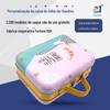 Mala personalizada de fábrica, caixa de lata tipo mochila com fechadura, caixa de lata com alça para alimentos personalizada com padrão