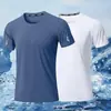 Camiseta deportiva fina de verano para hombre, de secado rápido, manga corta, corte holgado, para gimnasio, entrenamiento, running y actividades al aire libre