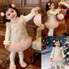Vestido Cheongsam para Niña Ningli Invierno Nuevo Estilo Estilo Chino Atuendo de Año Nuevo Chaleco Vestido de Princesa Vestido de Cumpleaños de Año Nuevo Vestido de Un Año