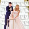 Bandeira Mexicana Branca de Feltro Exclusiva Transfronteiriça Decoração de Casamento Banner Branco de Feltro Decoração de Festa de Noiva