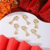 Acessórios Nail Art Zircão Ano Novo Zodíaco Personagem da Fortuna Moeda Pingente de Borla Estilo Chinês Metal Strass para Unhas