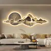 Nueva Pintura Decorativa para Sala de Estar Estilo Chino con Iluminación LED, Pared de Fondo Atmosférica para Sofá, Mural de Luz Paisajística para Oficina
